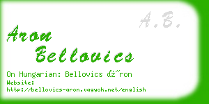 aron bellovics business card